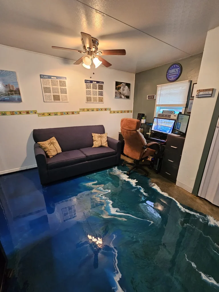 Epoxy flooring and concrete contractor services in Central Florida by Family C Multi Services LLC