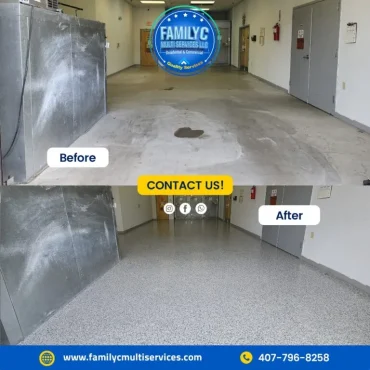 Epoxy flooring and concrete contractor services in Central Florida by Family C Multi Services LLC